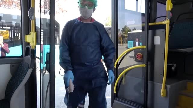 Toplu taşıma araçları dezenfekte edildi - SİVAS
