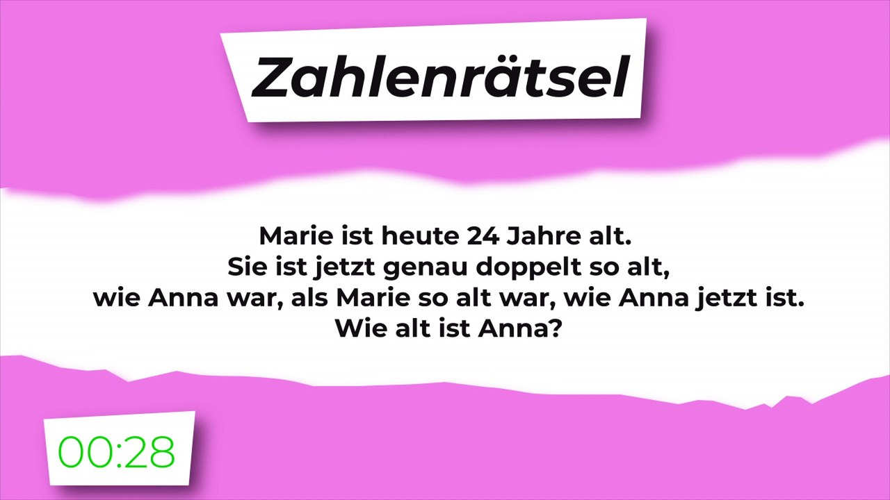 Zahlenrätsel: Marie und Anna