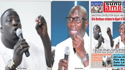 Gris Bordeaux attaque le CNG   Na fi Alioune Sarr diougué, yéne yi dictature la...  revue de presse