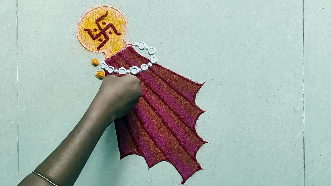 Gudi Padwa Rangoli design जो आप भी बना लेंगे | Ugadi Muggulu |  Easy Gudi Padwa Kolam