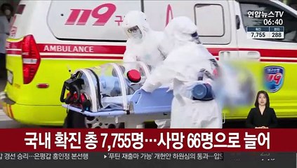 국내 확진 총 7,755명…사망 66명으로 늘어