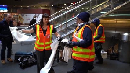 New York'ta metro istasyonlarında temizlik yapıldı