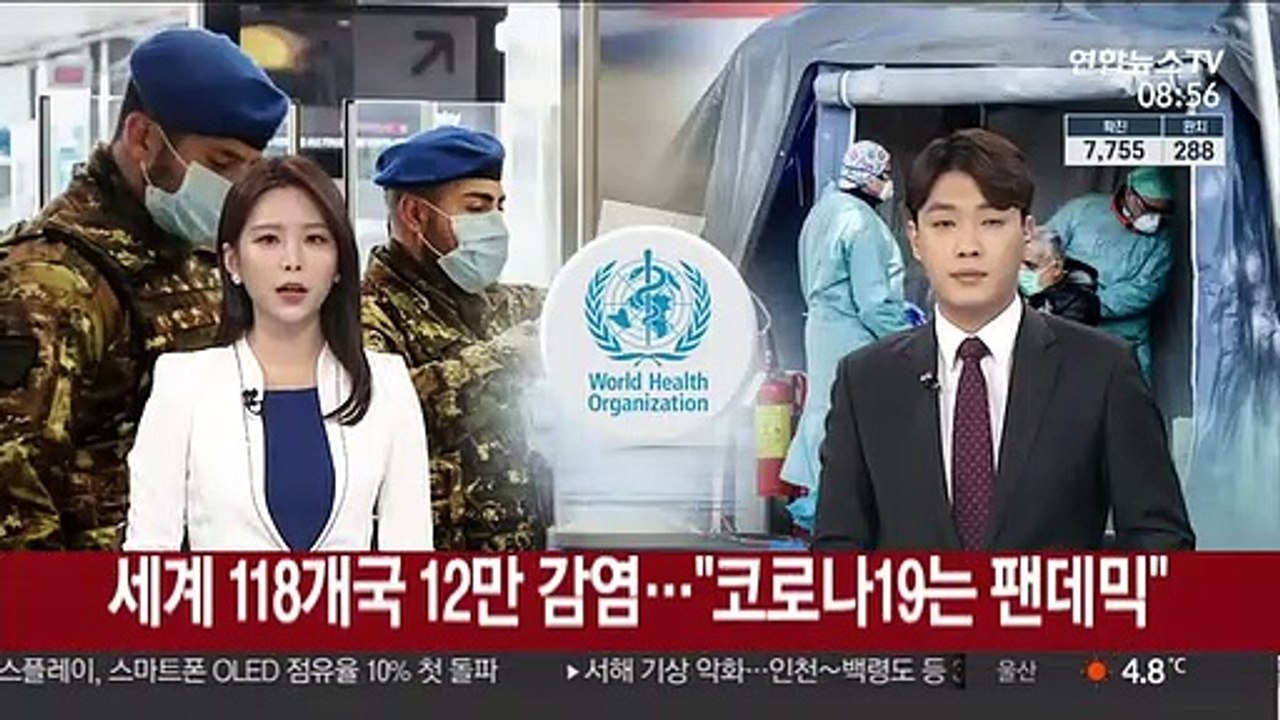 세계 118개국 12만명 감염…"코로나19는 팬데믹"