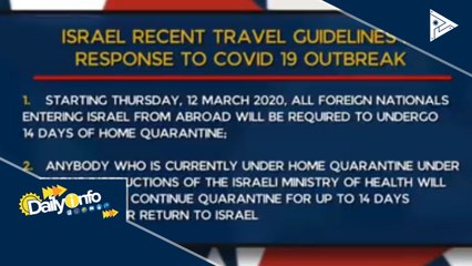 Mga pilipino sa Israel , hinimok ng DFA na sunding mabuti ang protocol sa CoVID-19