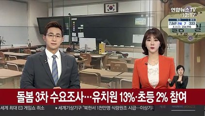 긴급돌봄 3차 수요조사…유치원 13%·초등 2% 참여