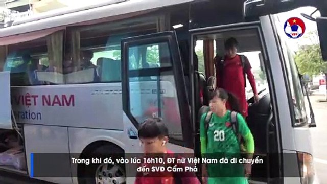 ĐT nữ Việt Nam đến SVĐ Cẩm Phả, sẵn sàng đối đầu ĐT nữ Australia | VFF Channel