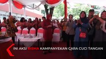 Aksi Risma Ajak Warga Surabaya Goyang Cuci Tangan