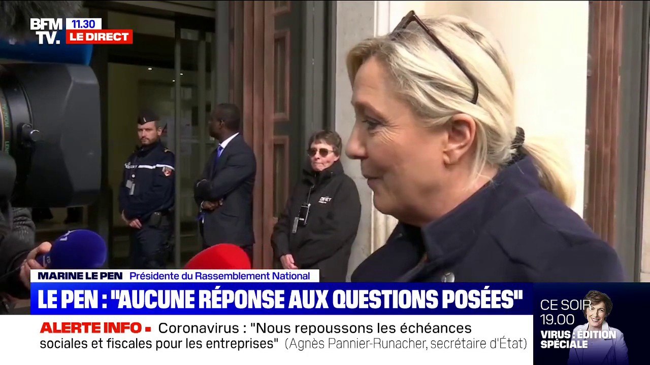 Marine Le Pen sur le coronavirus: "Nous sommes confrontés à une crise sanitaire. Rassurer oui, minimiser non"