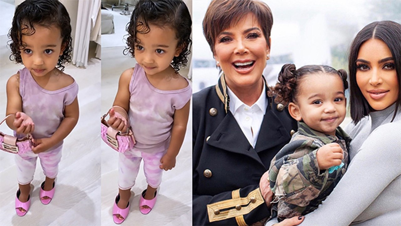 Chicago West Wears Mommy Kim’s Pink Peep-Toe Pumps