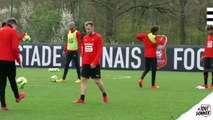 Les Rouge et Noir de retour à l'entrainement avec #FCGBSRFC dans un coin de la tête