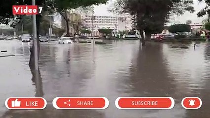 صلاح سالم يتحول لبركة أمطار بسبب عاصفة التنين