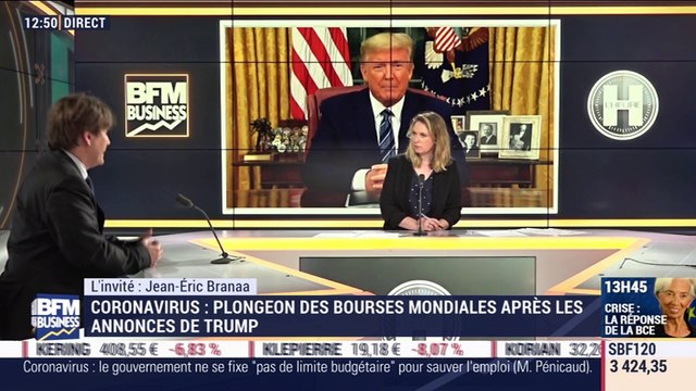 Jean Eric Branaa (maître de conférences) : Donald Trump ferme les Etats-Unis aux étrangers venant d'europe pour 30 jours à cause du coronavirus - 12/03