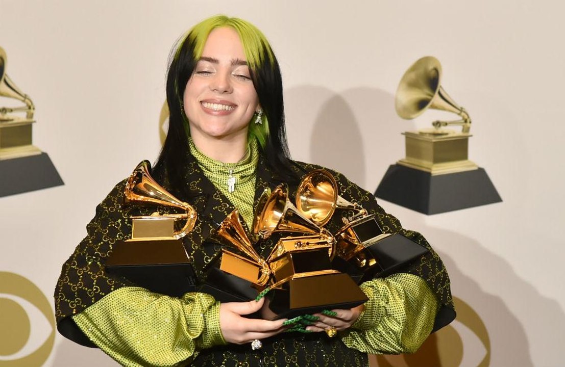 Billie Eilish marks Grammy win with diamonds