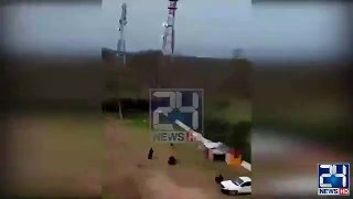 WATCH!! Exclusive Video Of PAF F16 Plane Crash In Islamabad__360p
