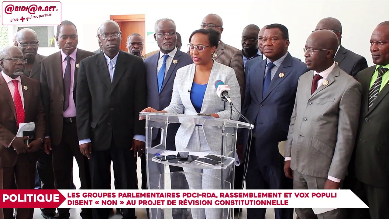 Politique : Les groupes parlementaires PDCI-RDA, Rassemblement et Vox Populi disent « Non » au projet de révision constitutionnelle