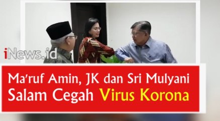 Video Ma'ruf Amin, JK dan Sri Mulyani Praktikkan Salam Cegah Virus Korona