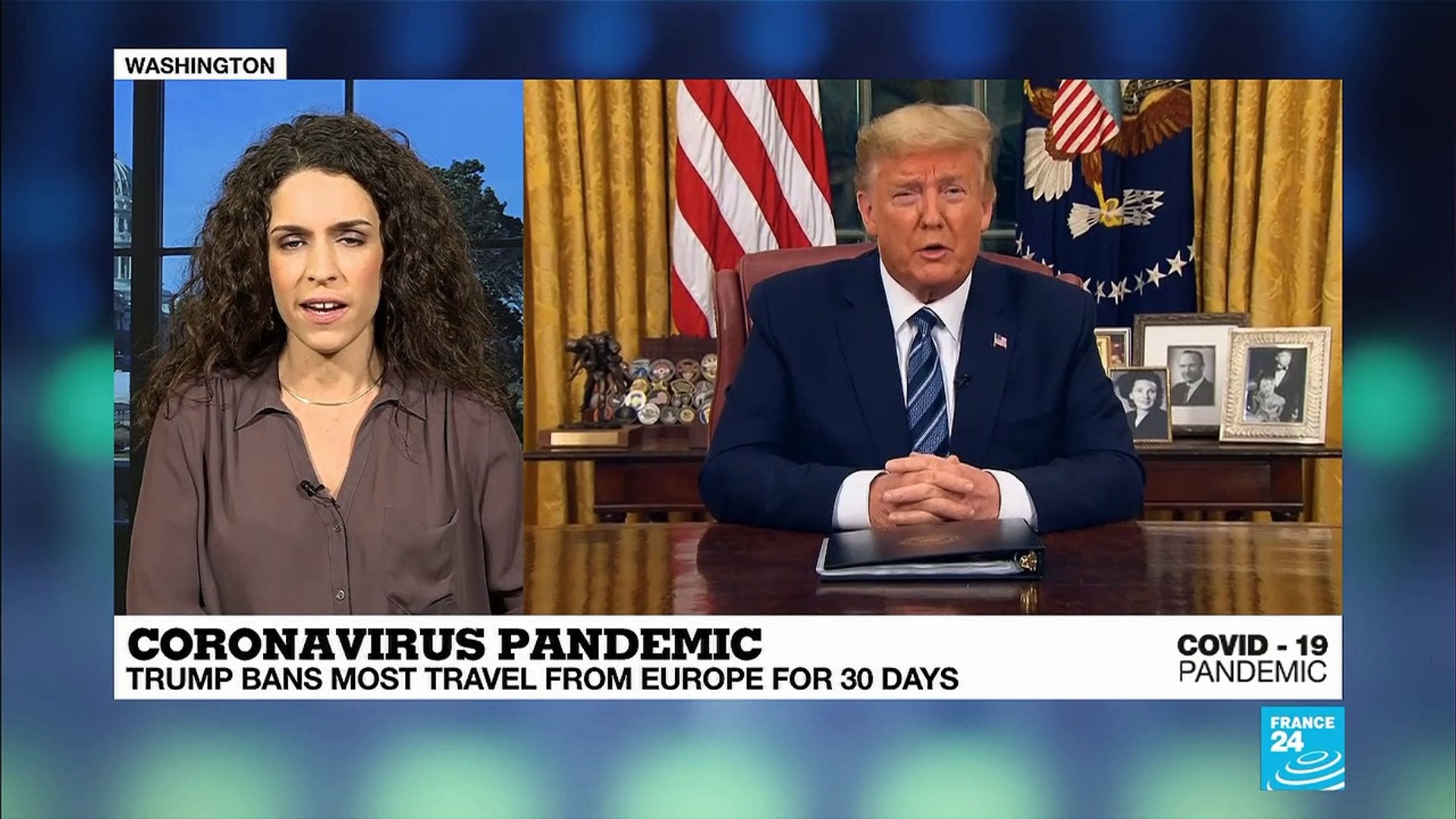 ⁣How have people reacted to Trump's coronavirus travel ban?