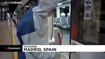 İspanya'da toplu taşıma araçlarında 'bilim-kurgu filmi' gibi koronavirüs temizliği