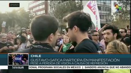Chile: joven que perdió la vista por represión, participa en protesta