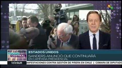 Sanders anuncia que no abandona campaña presidencial en EE.UU.
