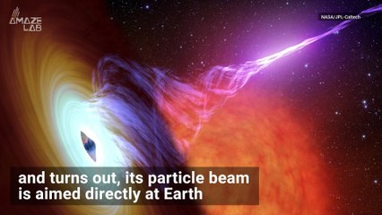 Most Distant Blazar Ever Observed Has its Particle Jet Aimed at Earth