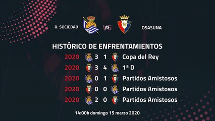 Previa partido entre R. Sociedad y Osasuna Jornada 28 Primera División