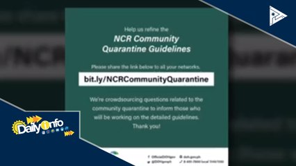 DOH, bukas sa mga katanungan ukol sa community quarantine