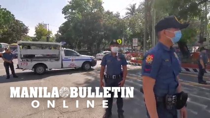 Manila police conduct a dry run of a lockdown of the city of Manila