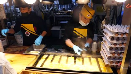 Korean Street Food - Egg Rolls Kimbab with abalone intestine sauce