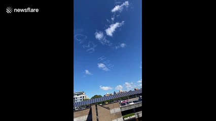 'Wash hands' painted above Sydney by mystery skywriter