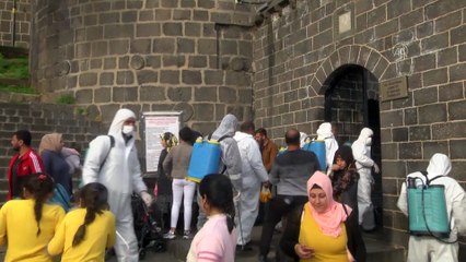 Tarihi yapılarda koronavirüs tedbiri - DİYARBAKIR