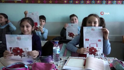 İlkokul öğrencilerinden askerlere duygulandıran mektup