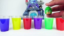 Learn Colors for Toddlers with PJ Masks Toys Wrong Head Toys and Water Colors-