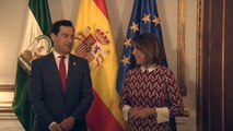 Juanma Moreno ha comparecido con los portavoces de los partidos