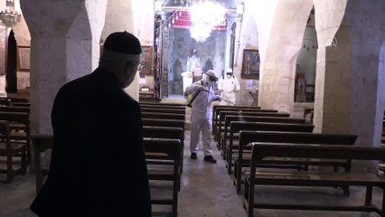 Tarihi yapılarda koronavirüs tedbiri - MARDİN