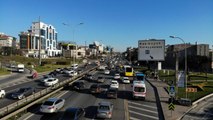 Anadolu Yakası'nda trafik yoğunluğu havadan görüntülendi