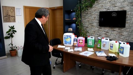 Okullara dezenfekte ürünleri yetiştirmek için gece yarılarına kadar çalışıyorlar - KIRŞEHİR
