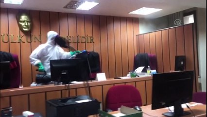 Bakırköy Adalet Sarayı’nda dezenfeksiyon çalışması yapıldı - İSTANBUL