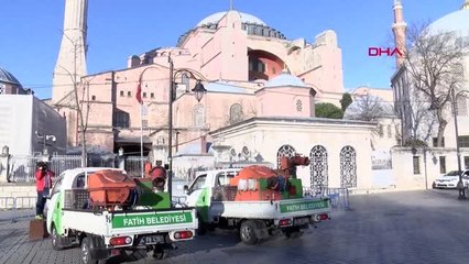 AYASOFYA MÜZESİ'NDE DEZENFEKTE ÇALIŞMASI