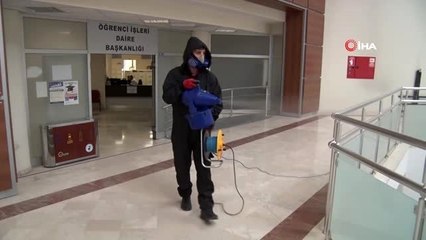 PAÜ korona virüsü tehdidine karşı dezenfekte işlemi başlattı