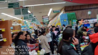 Corona Virus Panic-Buying Leading To Empty shelves,long lines at NEW YORK Supermarkets