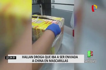 Policía peruana halla droga en mascarillas que iban a ser enviadas a China