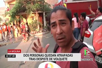 Dos personas quedan atrapadas tras despiste de volquete en la Molina