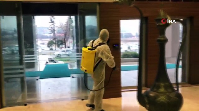 Gaziantep'te valilik binası dezenfekte edildi