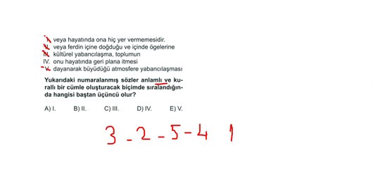 Sıradışı Analiz Yayınları TYT 10. Deneme Sınavı - Türkçe 21.  Soru