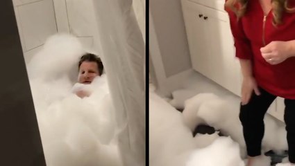 Dad Lives His Best Life In Bathtub Filled With Bubbles
