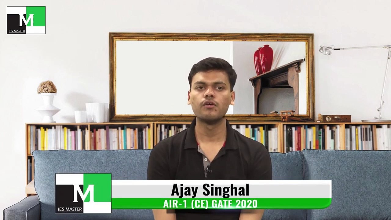 GATE 2020 Topper - Ajay Singhal AIR-1 (CE) - IES Master Regular Classroom Student