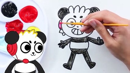 Learn to Draw and Color Combo Panda for Kids with Ryan!!