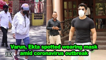 Varun, Ekta spotted wearing mask amid coronavirus outbreak