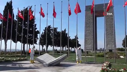 Gelibolu Yarımadası’ndaki Şehitler Abidesi Dezenfekte Ediliyor